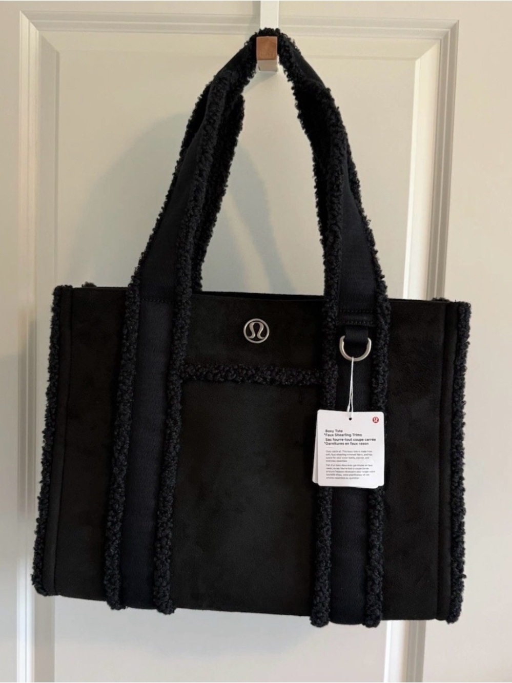 lululemon athletica Black Sherpa-Trim Everyday Tote Bag